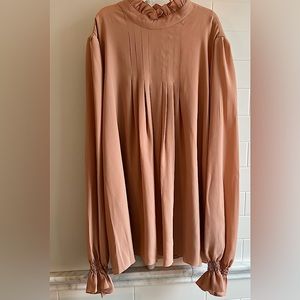 SEE BY CHLOE "OLD ROSE ANEMONE PINK" MOCK NECK BLOUSE! NEVER WORN! Size S/ EU36